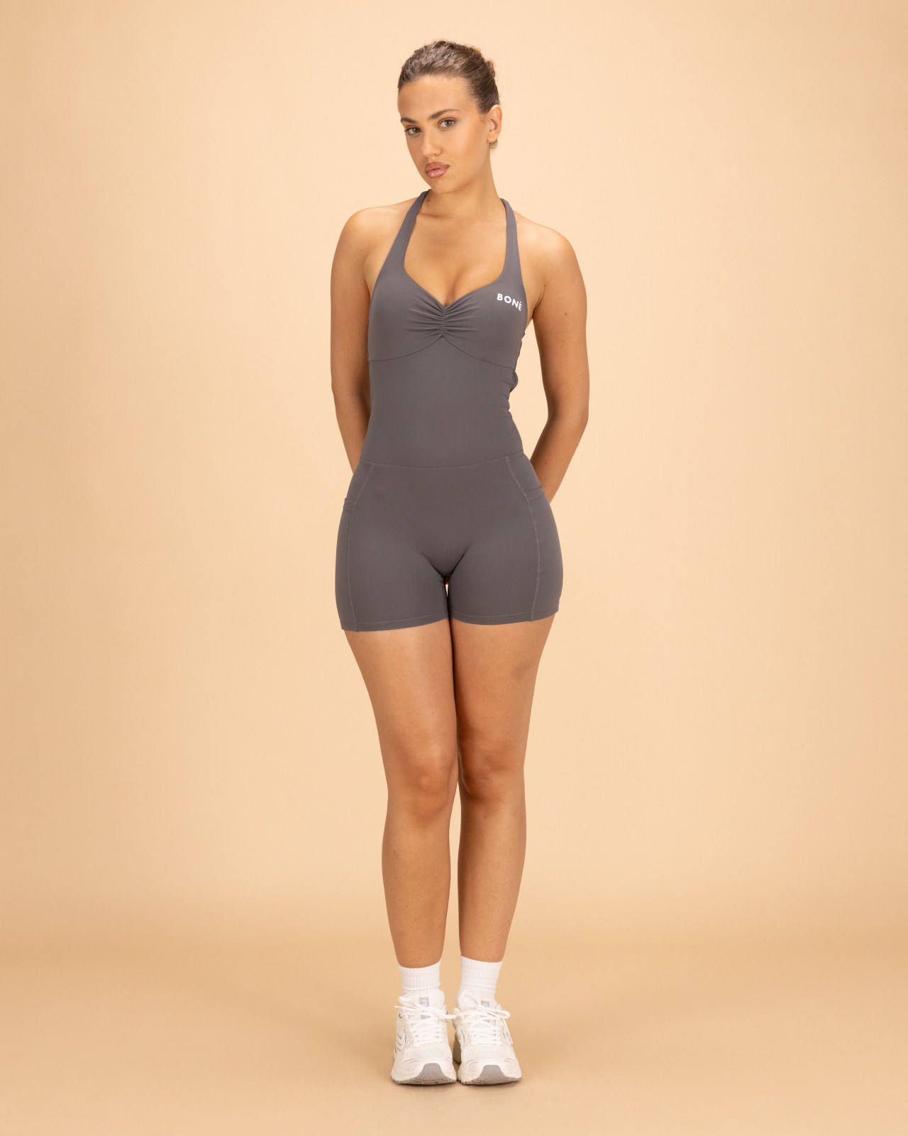Slim Strap Suit - Charcoal Grey