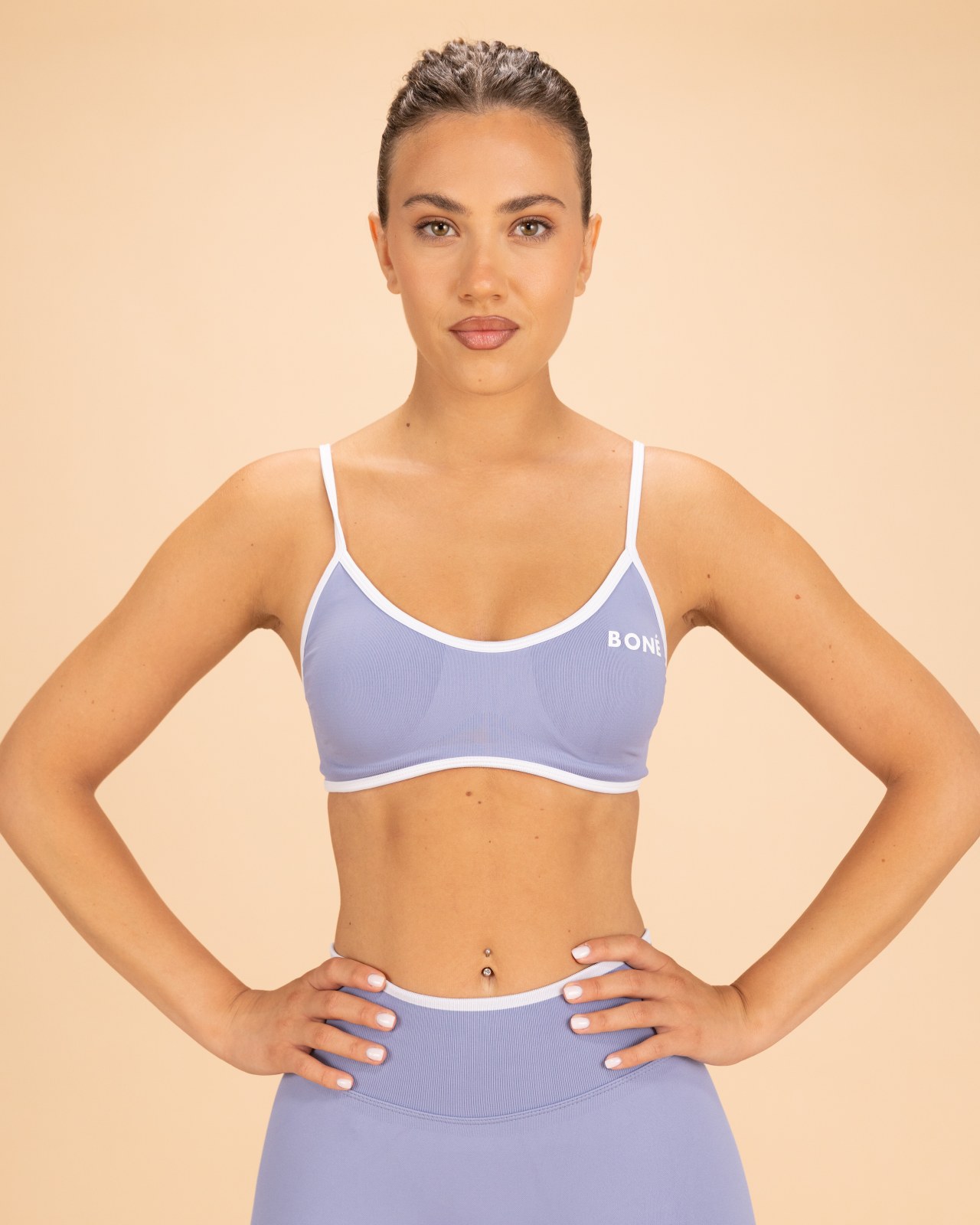 The Essential Sports Bra - White And Blue