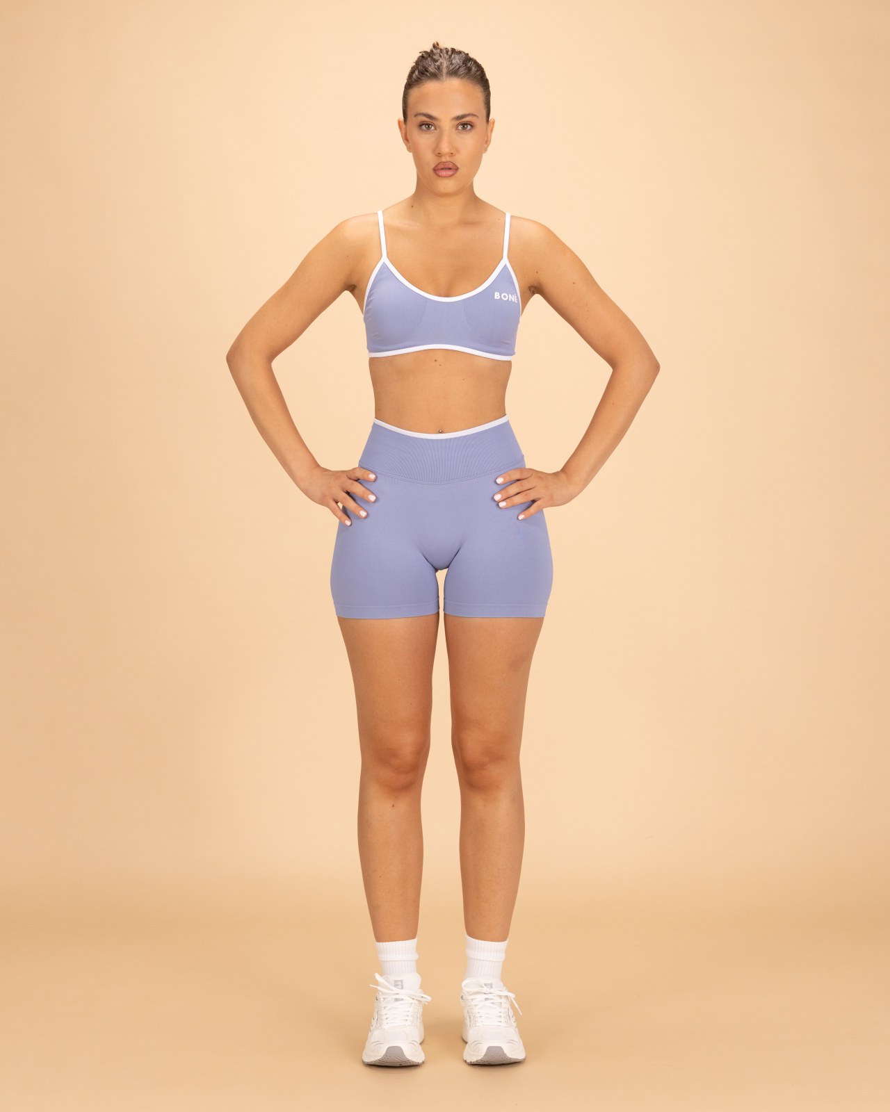 Everyday Seam Shorts - White And Blue